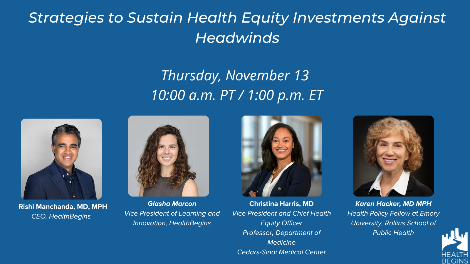 “November 13 webinar card with speakers