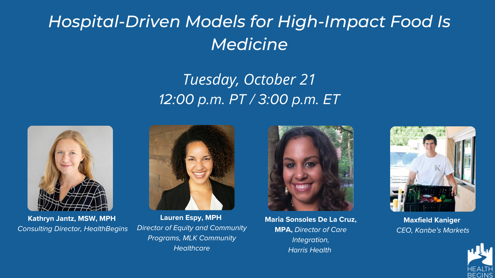 “October 21 webinar card with speakers